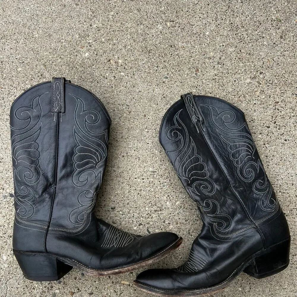 Dan Post Gray CowboyBoots, Ranch Work Rodeo, Men's size 10D